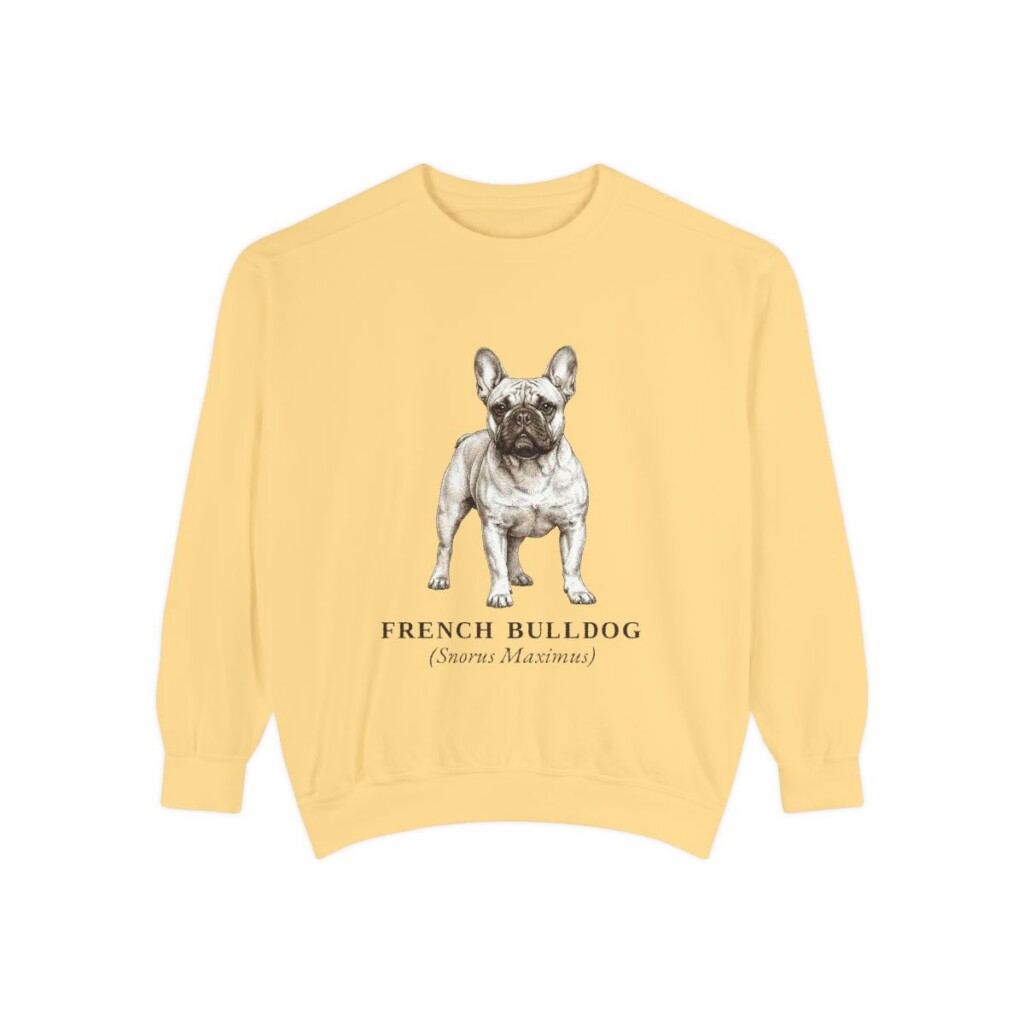 French Bulldog Latin Sweatshirt, Butter, front view