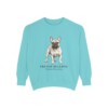 French Bulldog Latin Sweatshirt, Chalky Mint, front view