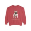 French Bulldog Latin Sweatshirt, Crimson, front view