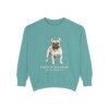 French Bulldog Latin Sweatshirt, Seafoam, front view