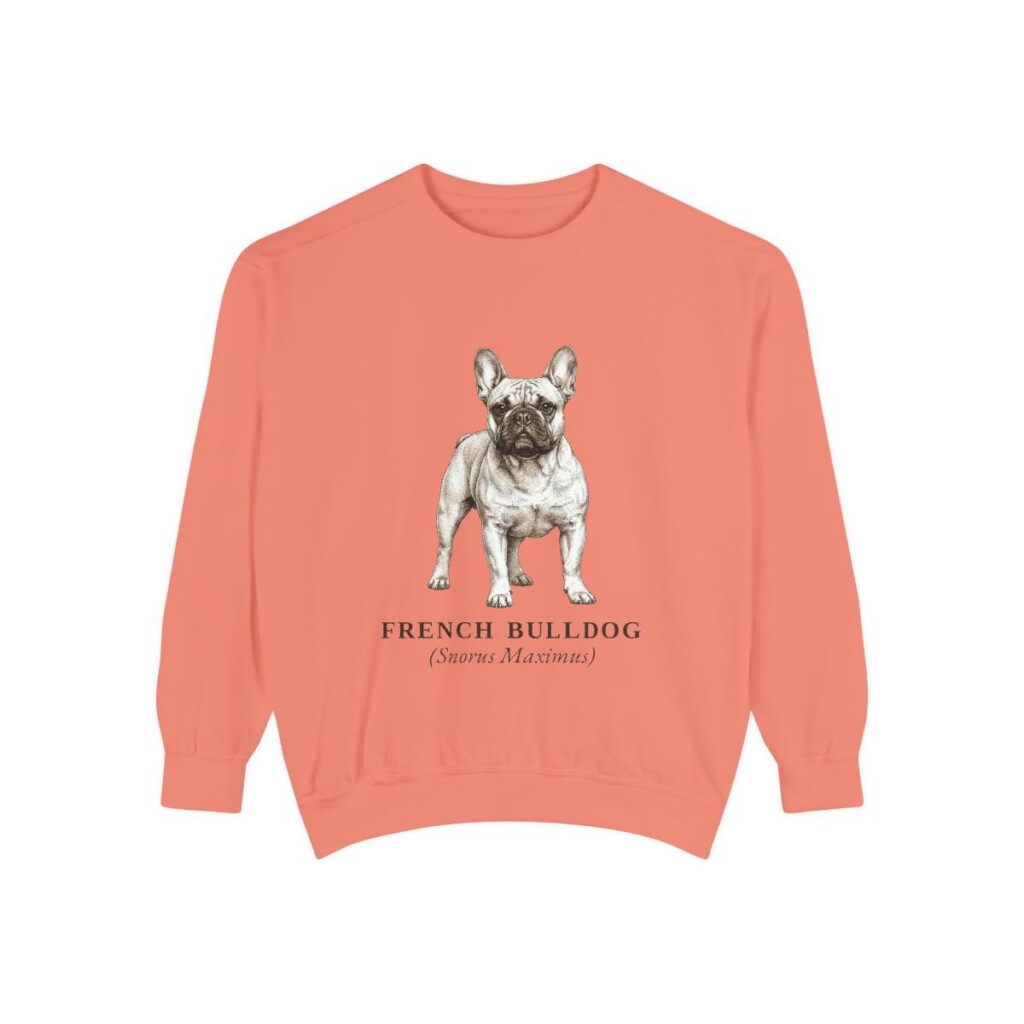 French Bulldog Latin Sweatshirt, Terracotta, front view