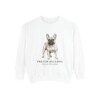 French Bulldog Latin Sweatshirt, White, front view