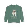french-bulldog-sweatshirt-light-green French Bulldog Sweatshirt, Light Green, front view