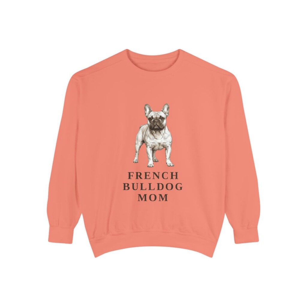 French Bulldog Mom Sweatshirt, Terracotta, front view