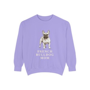 French Bulldog Mom Sweatshirt, Violet, front view