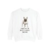 French Bulldog Mom Sweatshirt, White, front view