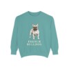 french-bulldog-sweatshirt-seafoam French Bulldog Sweatshirt, Seafoam, front view