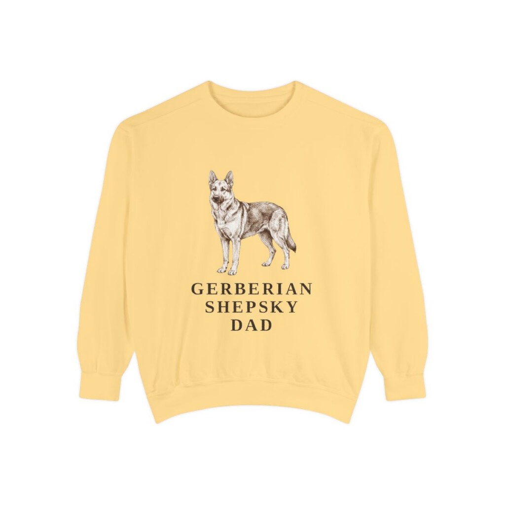 Gerberian Shepsky Dad Sweatshirt, Butter, front view