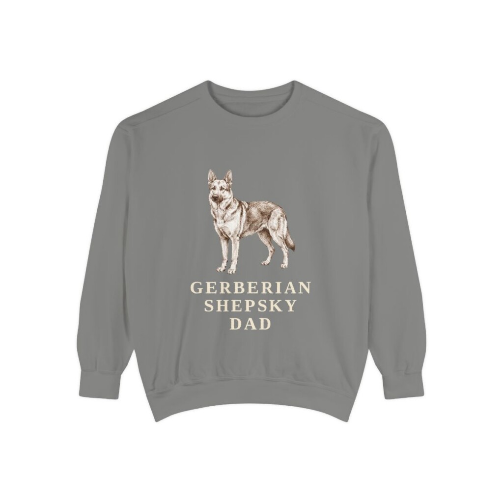 Gerberian Shepsky Dad Sweatshirt, Grey, front view