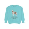 Gerberian Shepsky Humor Sweatshirt, Chalky Mint, front view