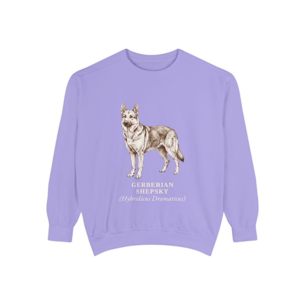 Gerberian Shepsky Latin Sweatshirt, Violet, front view