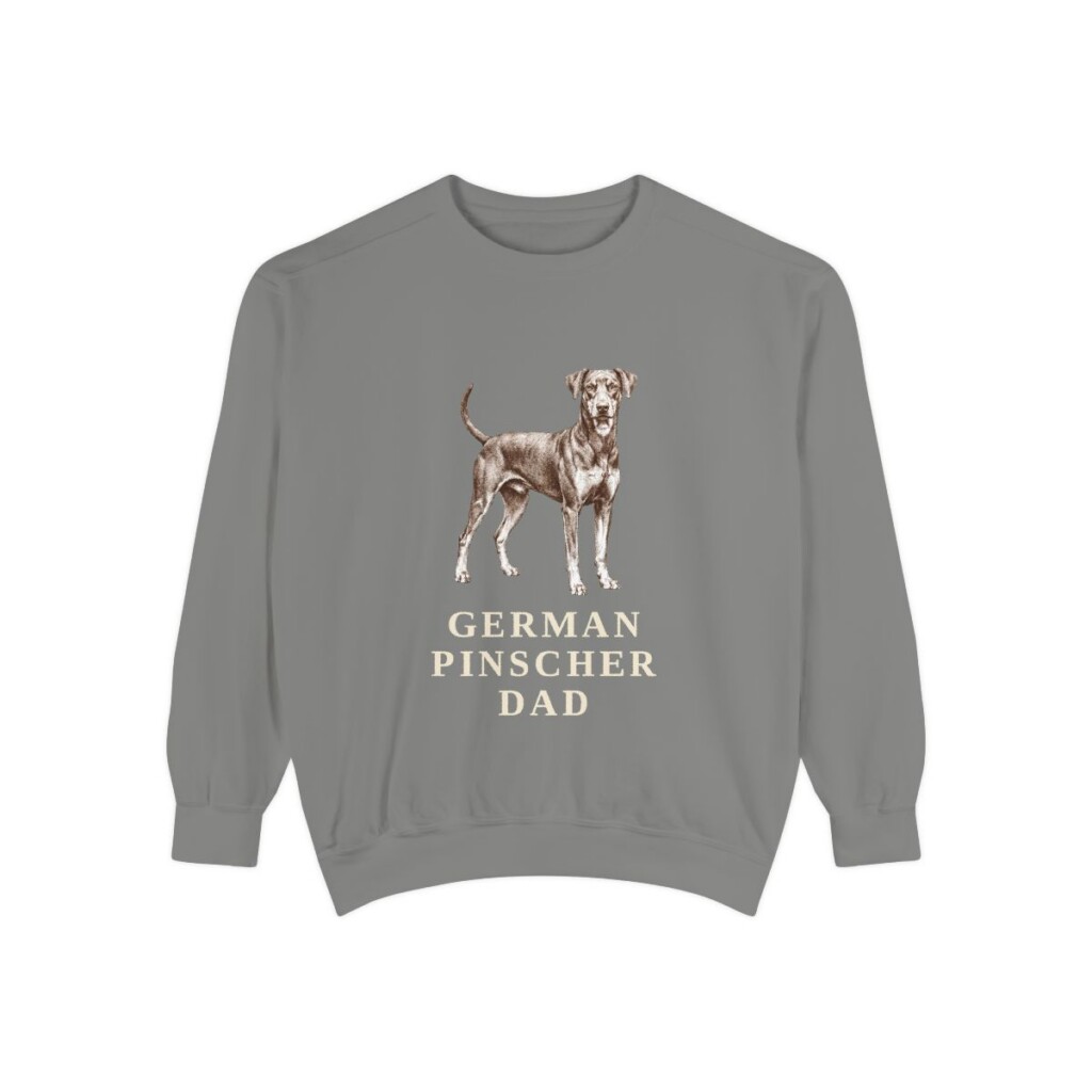 German Pinscher Dad Sweatshirt, Grey, front view