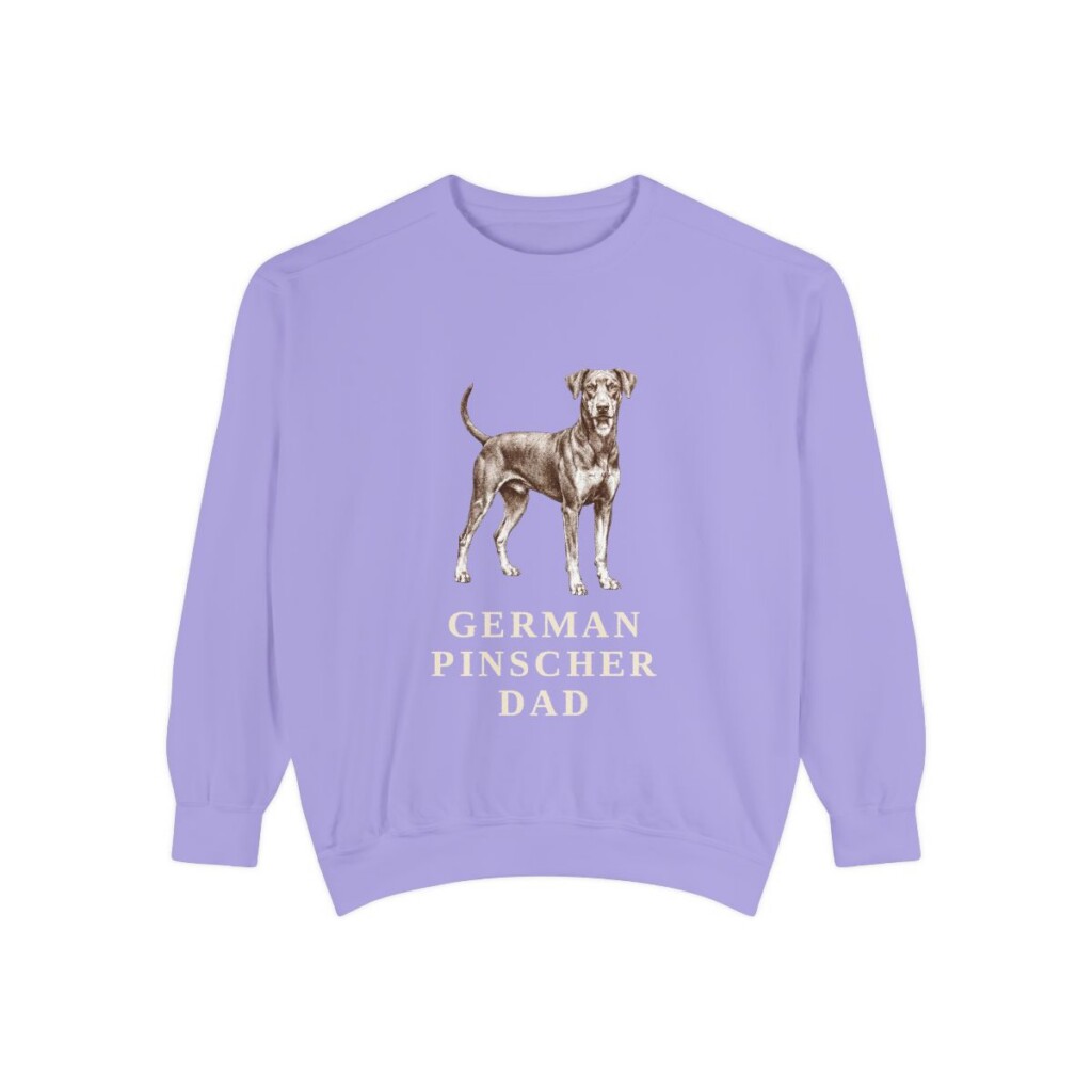German Pinscher Dad Sweatshirt, Violet, front view