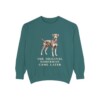 German Pinscher Humor Sweatshirt, Blue Spruce, front view