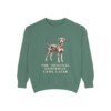 German Pinscher Humor Sweatshirt, Light Green, front view