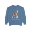 German Pinscher Latin Sweatshirt, Blue Jean, front view