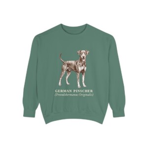 German Pinscher Latin Sweatshirt, Light Green, front view