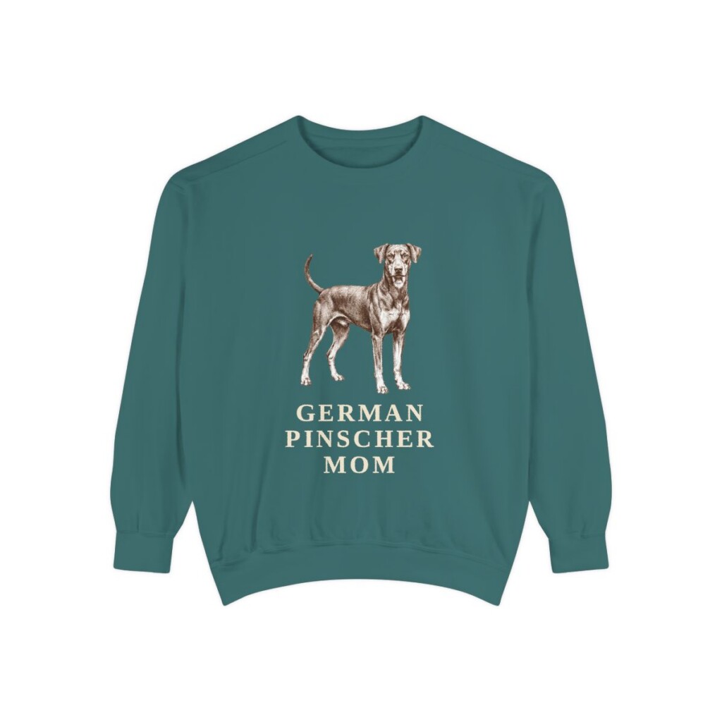 German Pinscher Mom Sweatshirt, Blue Spruce, front view