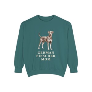 German Pinscher Mom Sweatshirt, Blue Spruce, front view
