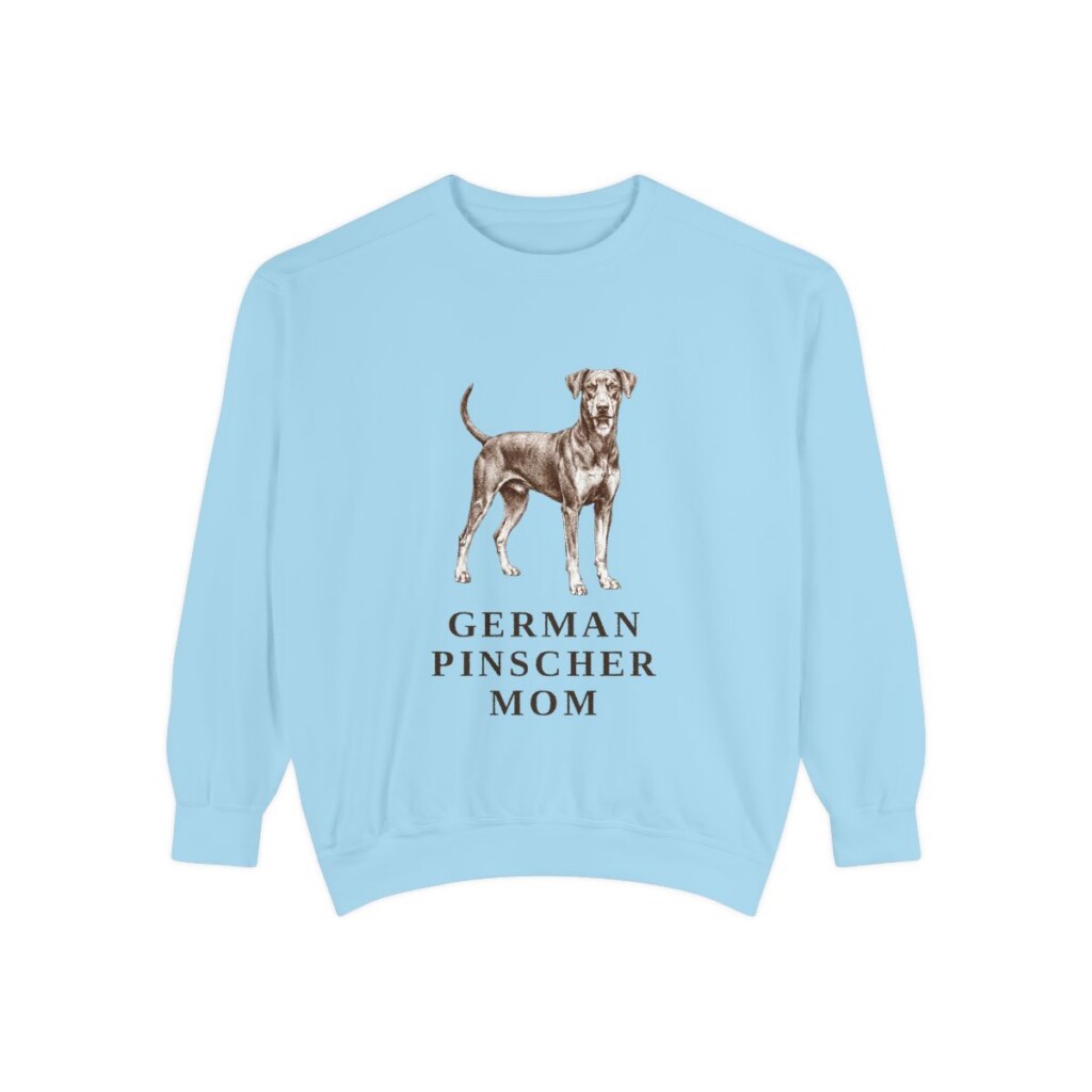 German Pinscher Mom Sweatshirt, Chambray, front view