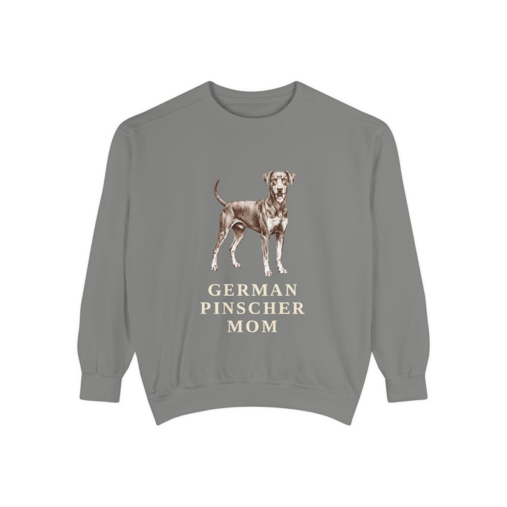 German Pinscher Mom Sweatshirt, Grey, front view