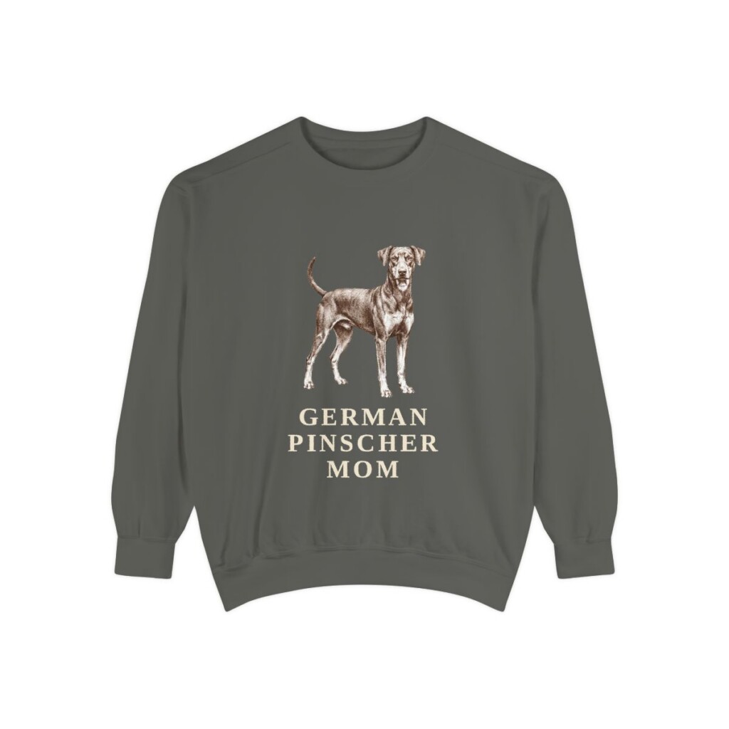 German Pinscher Mom Sweatshirt, Pepper, front view