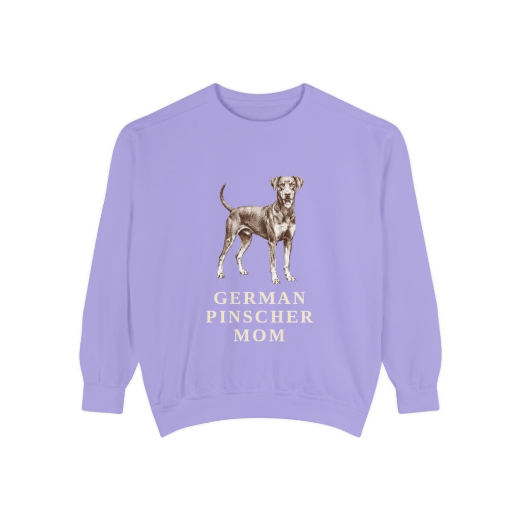 German Pinscher Mom Sweatshirt, Violet, front view