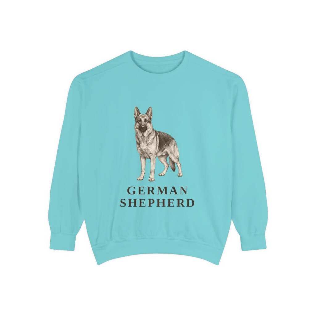 German Shepherd Sweatshirt, Chalky Mint, front view