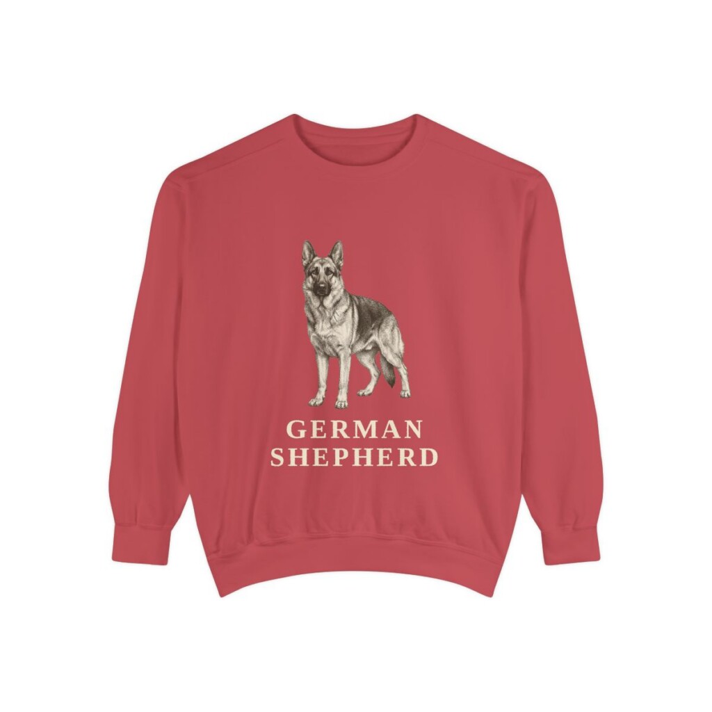 German Shepherd Sweatshirt, Crimson, front view
