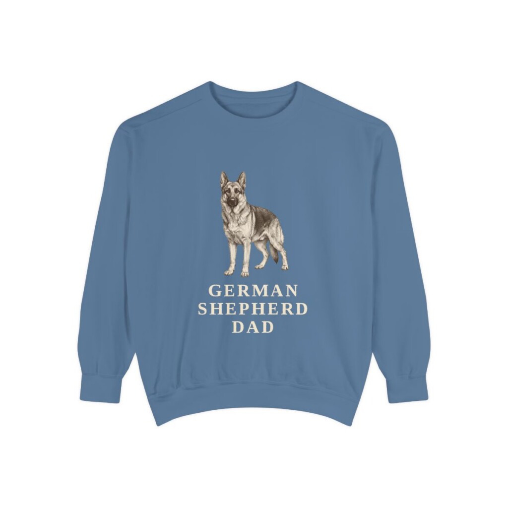 German Shepherd Dad Sweatshirt, Blue Jean, front view