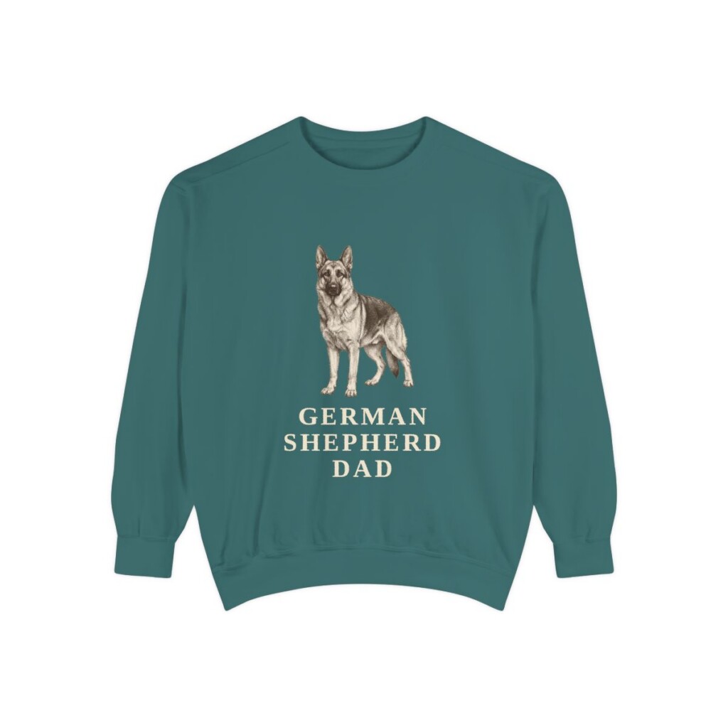 German Shepherd Dad Sweatshirt, Blue Spruce, front view