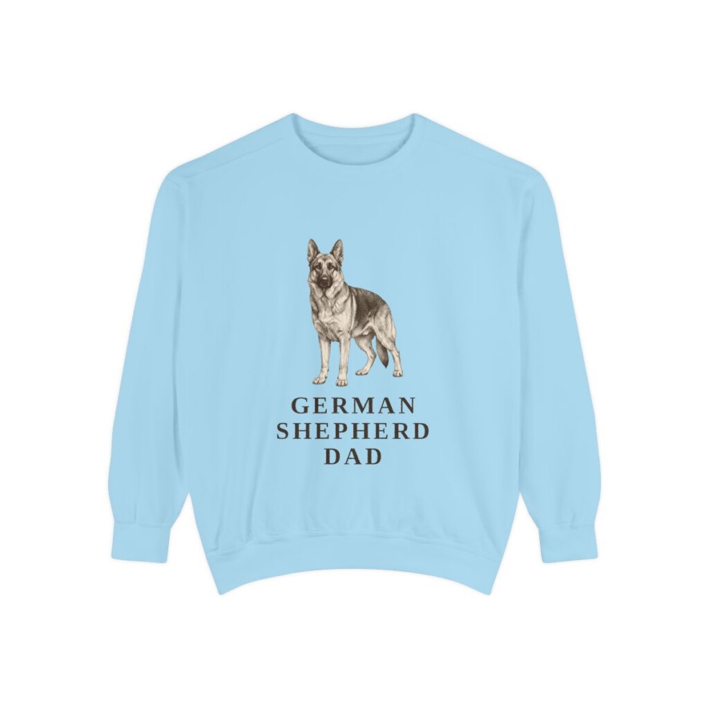 German Shepherd Dad Sweatshirt, Chambray, front view