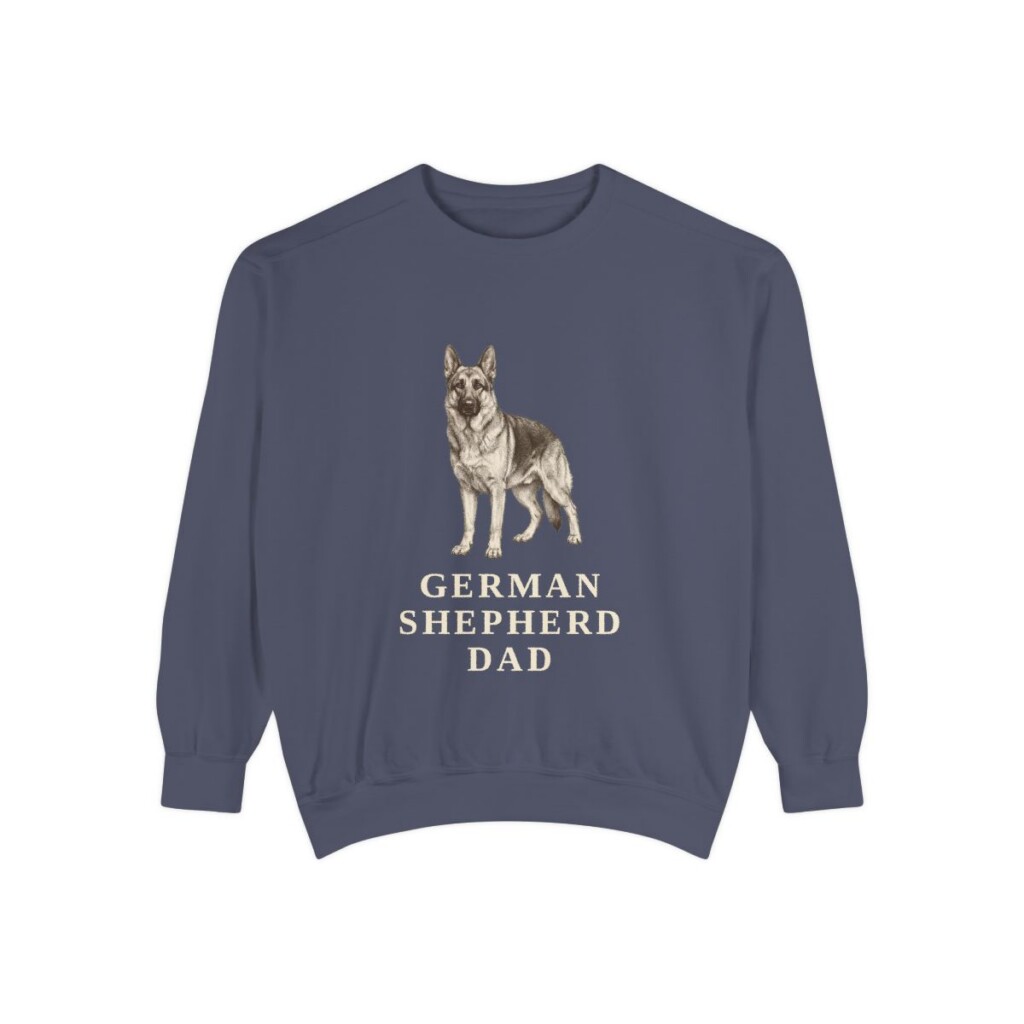 German Shepherd Dad Sweatshirt, Denim, front view