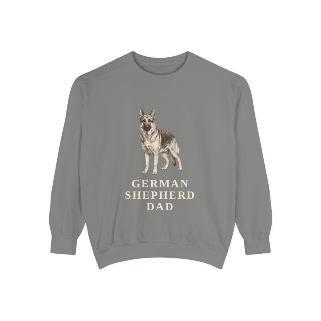 German Shepherd Dad Sweatshirt, Grey, front view