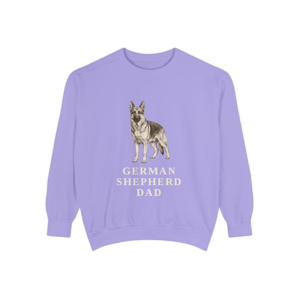 German Shepherd Dad Sweatshirt, Violet, front view
