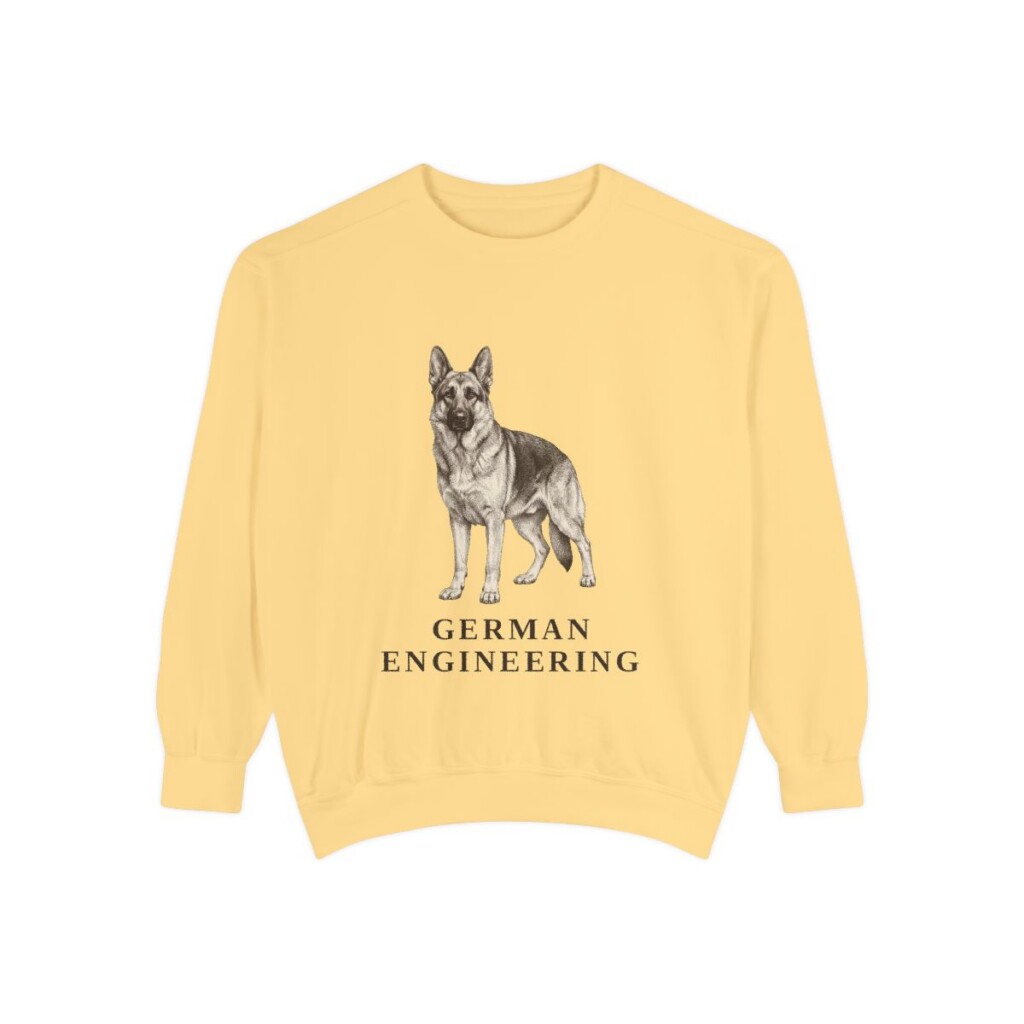 German Shepherd Humor Sweatshirt, Butter, front view