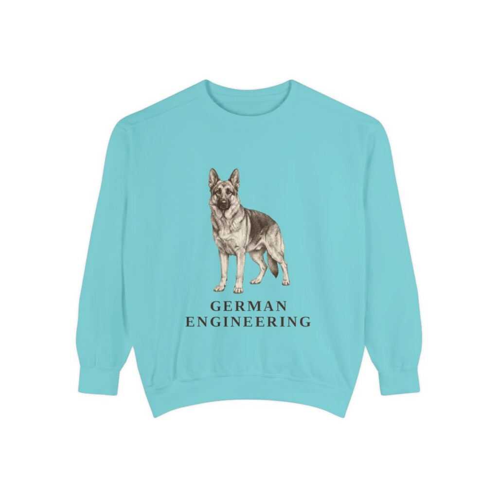 German Shepherd Humor Sweatshirt, Chalky Mint, front view