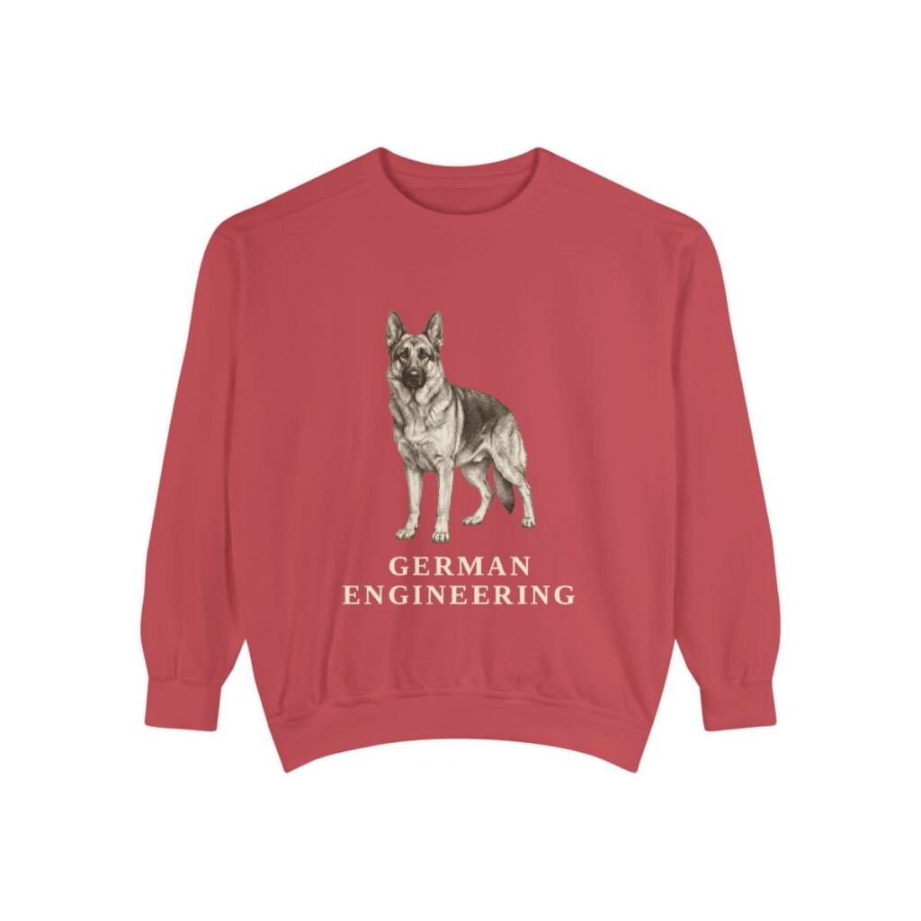German Shepherd Humor Sweatshirt, Crimson, front view