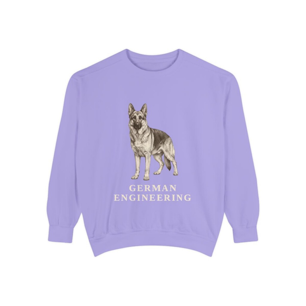 German Shepherd Humor Sweatshirt, Violet, front view