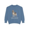 German Shepherd Latin Sweatshirt, Blue Jean, front view