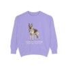 German Shepherd Latin Sweatshirt, Violet, front view