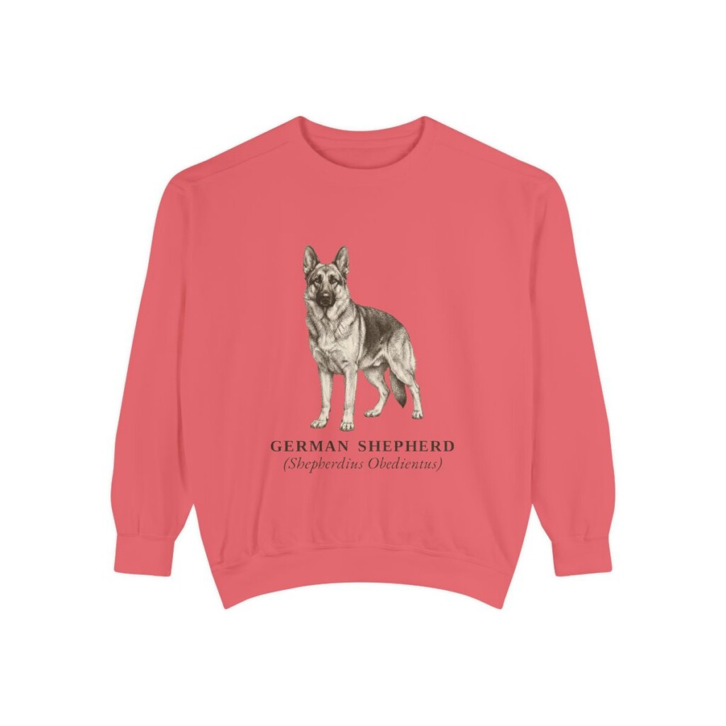 German Shepherd Latin Sweatshirt, Watermelon, front view