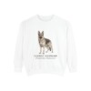 German Shepherd Latin Sweatshirt, White, front view
