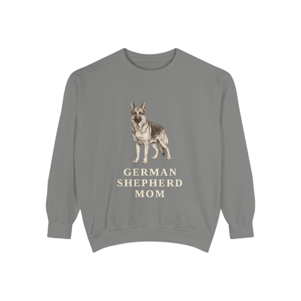 German Shepherd Mom Sweatshirt, Grey, front view