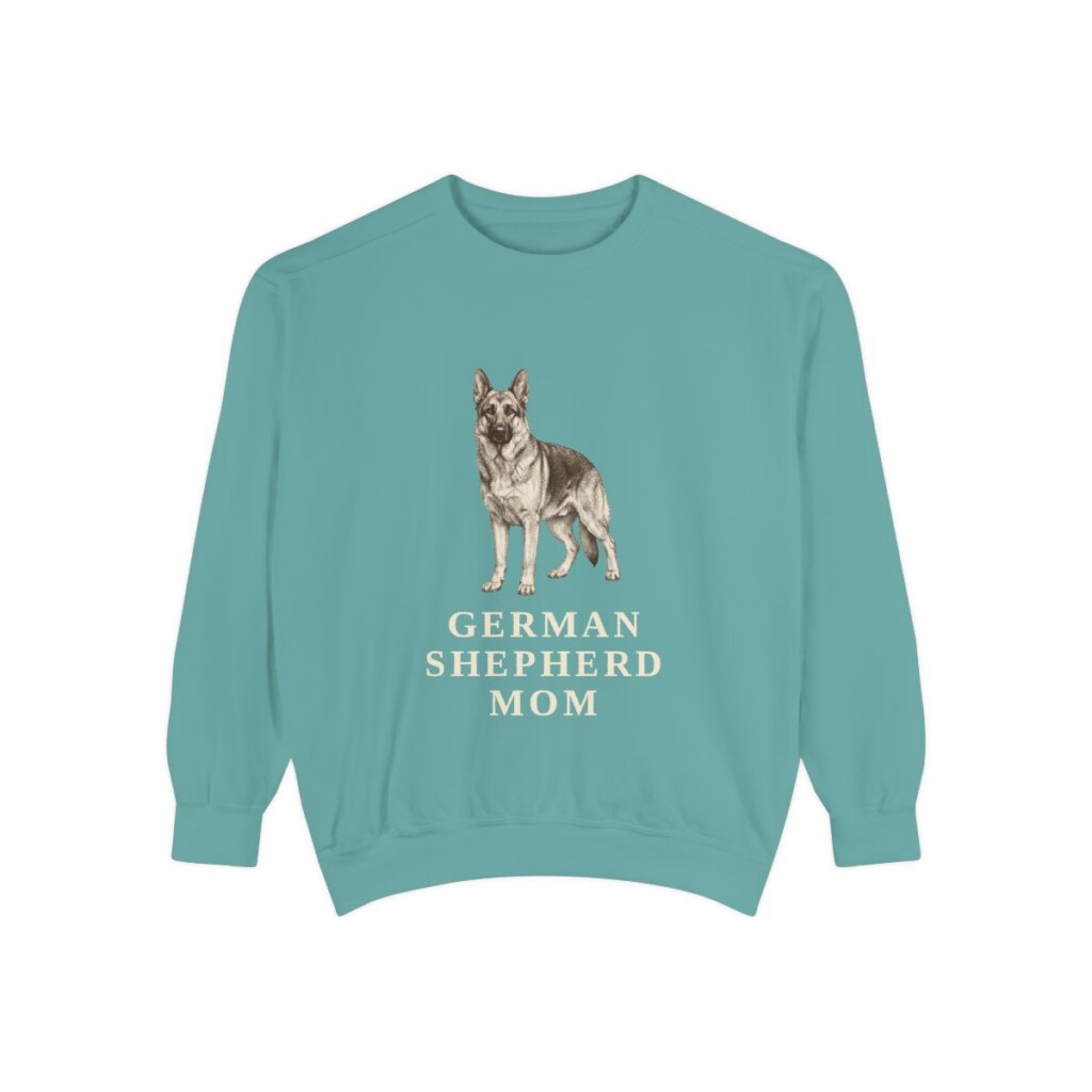 German Shepherd Mom Sweatshirt, Seafoam, front view