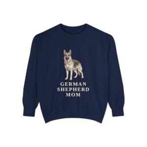 German Shepherd Mom Sweatshirt, True Navy, front view