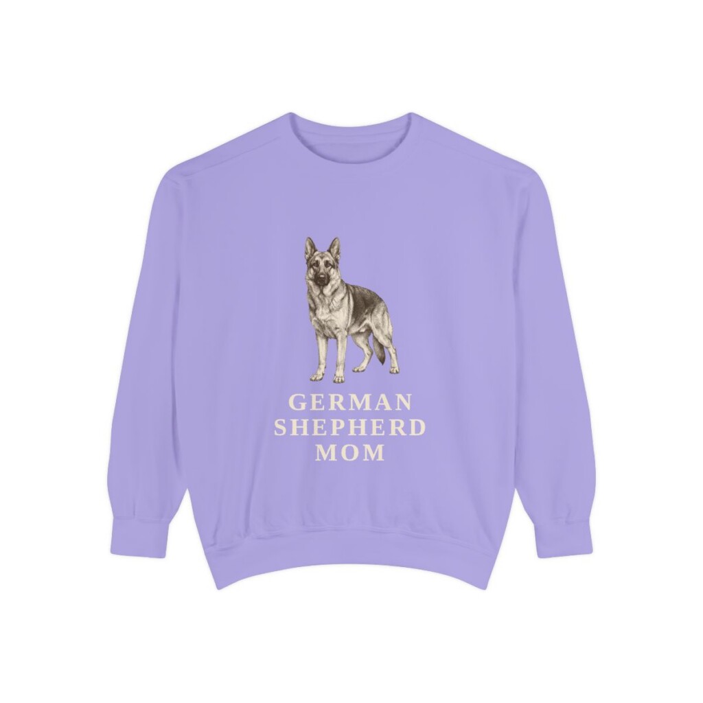 German Shepherd Mom Sweatshirt, Violet, front view