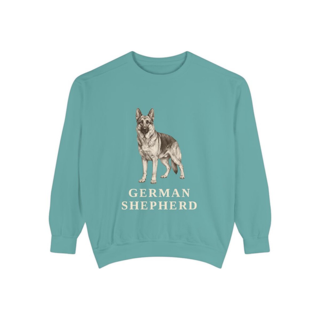 German Shepherd Sweatshirt, Seafoam, front view