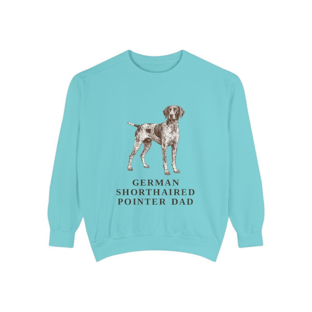 German Shorthaired Pointer Dad Sweatshirt, Chalky Mint, front view