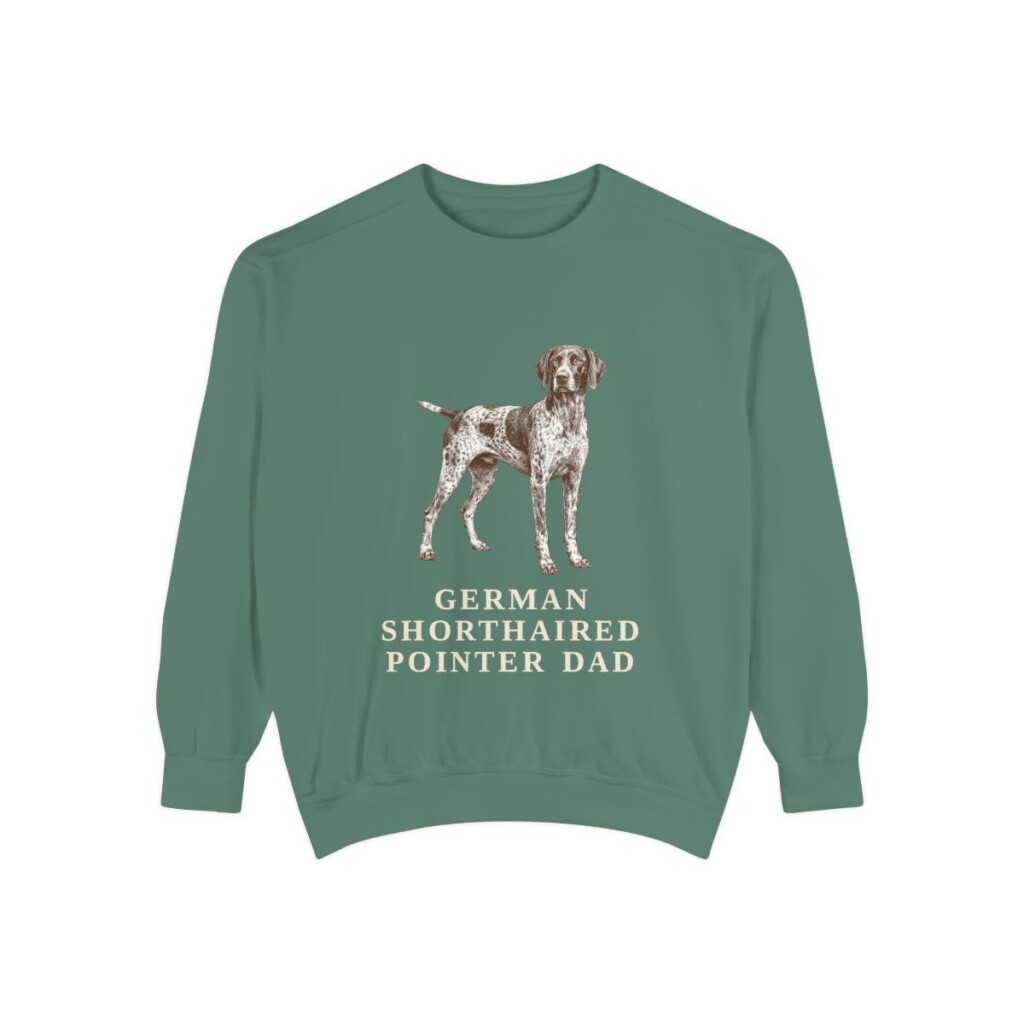 German Shorthaired Pointer Dad Sweatshirt, Light Green, front view